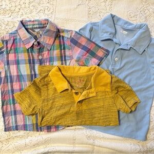 Bundle Size 3T Boys Polo & Button Up Short Sleeve Shirts - Multicolor Colorful